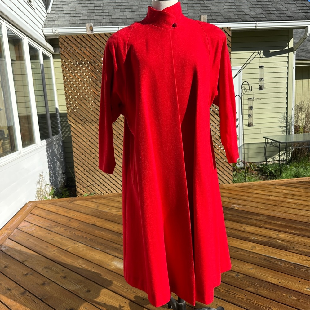 Lorendale Full Length Wool Coat, Swing, Red
